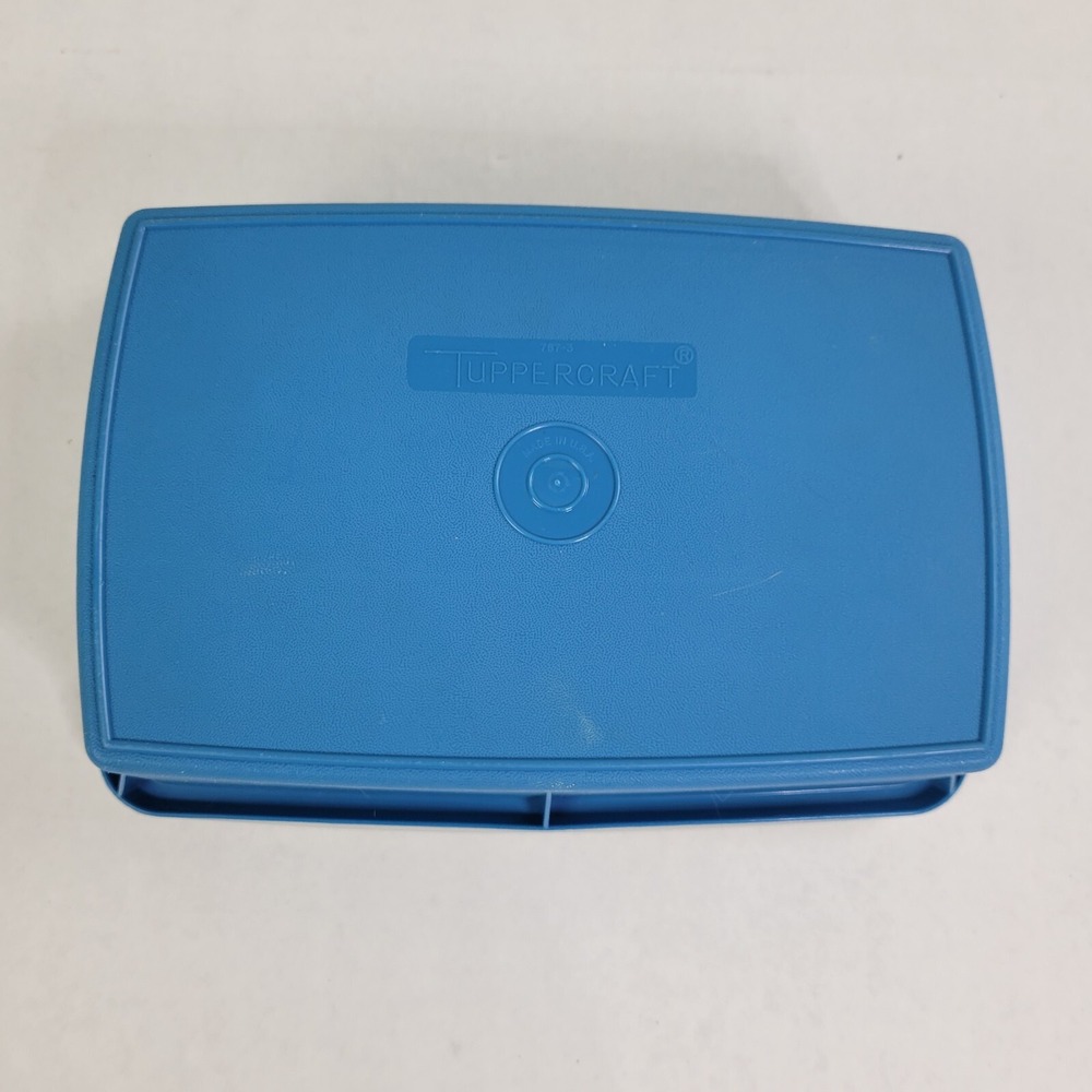 Tupperware Tuppercraft 767-3 Rectangular Container Blue Storage Craft Organizer - Picture 7 of 12